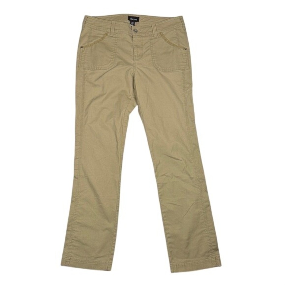 Marmot Womens Khaki Tan Straight Leg Utility Hiking Pants Size 8 Stretch Cotton